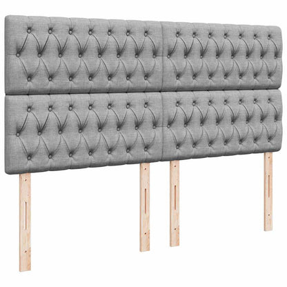 Ottoman-Bett mit Matratze & LEDs Hellgrau 160x200 cm Stoff