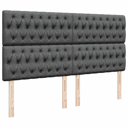 Ottoman-Bett mit Matratze & LEDs Dunkelgrau 160x200 cm Stoff