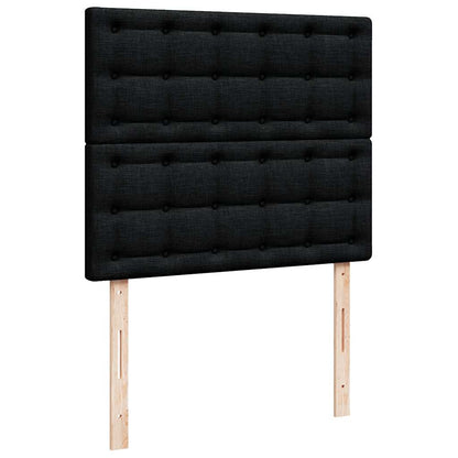 Ottoman-Bett mit Matratze & LEDs Schwarz 120x190 cm Stoff