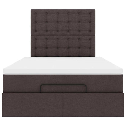 Ottoman-Bett mit Matratze & LEDs Dunkelbraun 120x190 cm Stoff