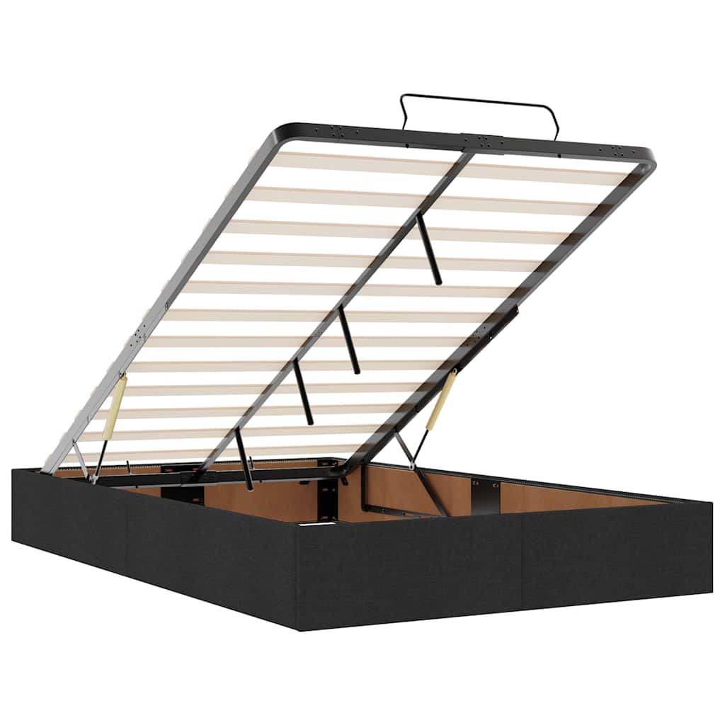 Ottoman-Bett mit Matratzen & LEDs Schwarz 120x190 cm Samt