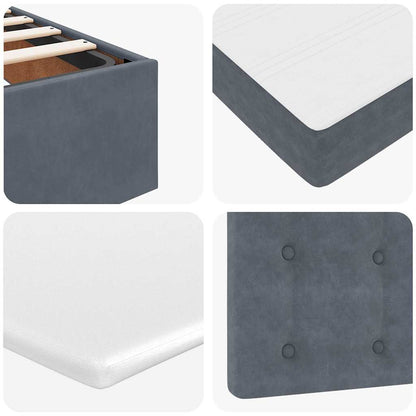 Ottoman-Bett mit Matratzen & LEDs Dunkelgrau 160x200 cm Samt