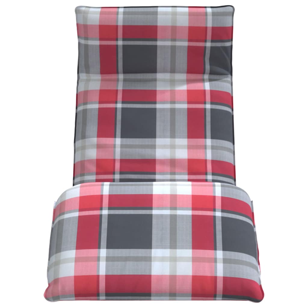 Sonnenliege Klappbar Rot Karomuster 175x54x8,5 cm Oxford-Gewebe