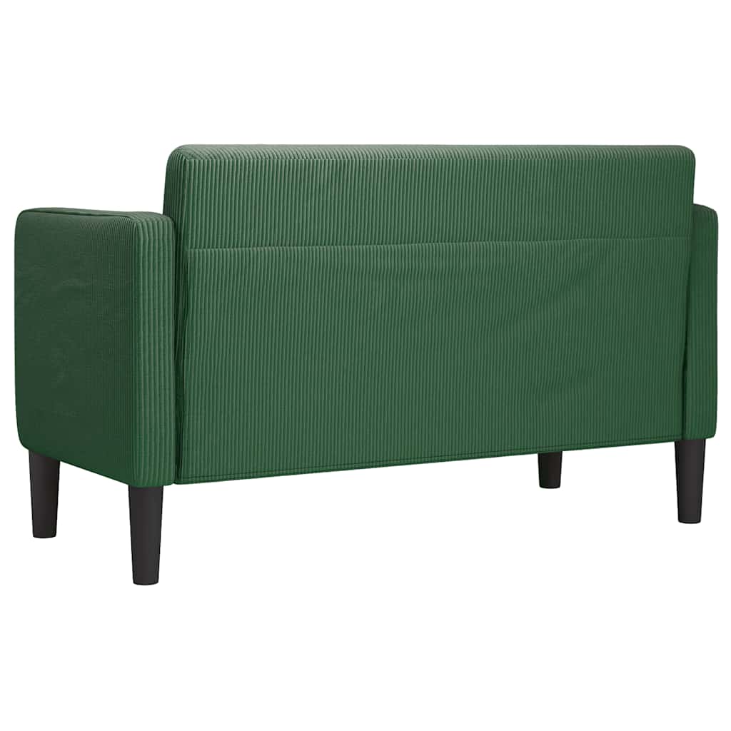 Zweisitzer-Sofa Dunkelgrün 109 cm Cordstoff