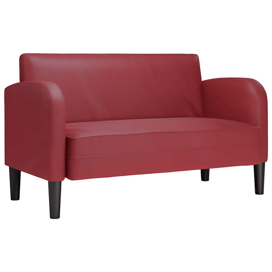 Zweisitzer-Sofa Weinrot 110 cm Kunstleder