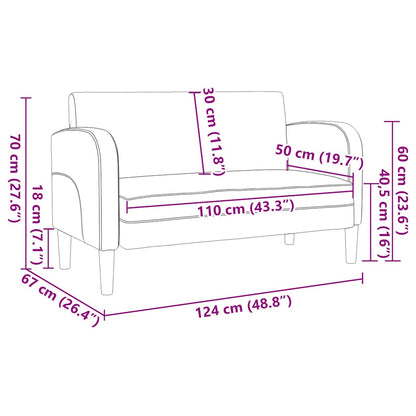 Zweisitzer-Sofa Weinrot 110 cm Kunstleder