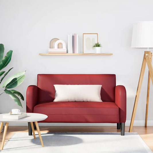 Zweisitzer-Sofa Weinrot 110 cm Kunstleder