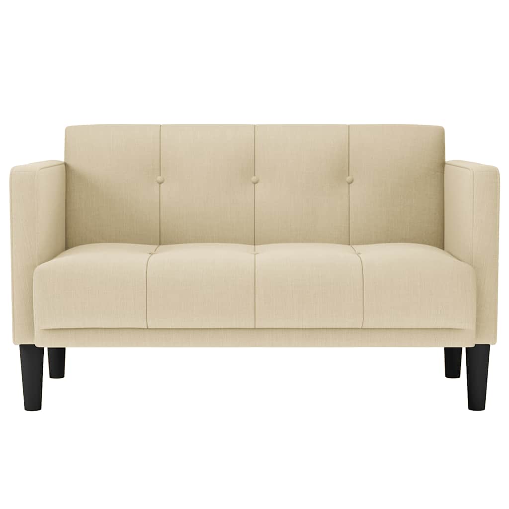 Zweisitzer-Sofa Creme 111 cm Stoff