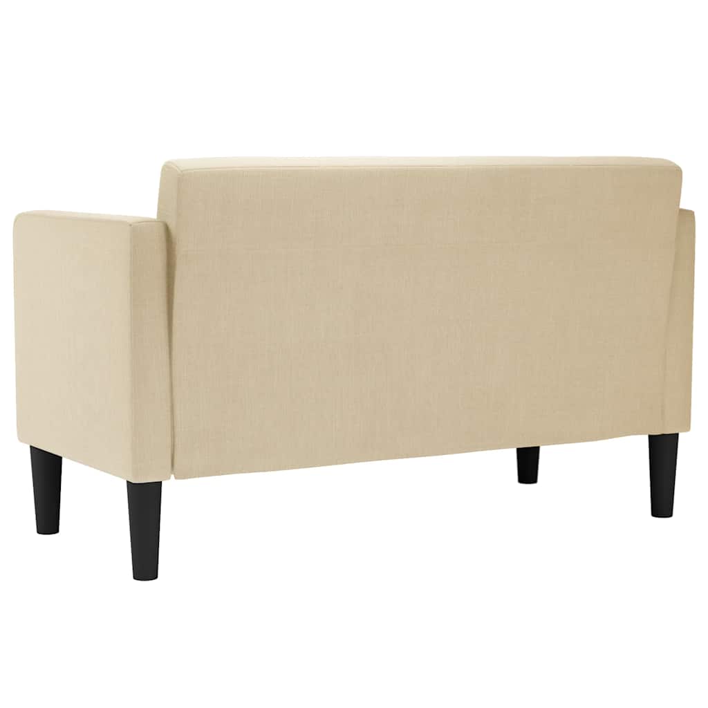 Zweisitzer-Sofa Creme 111 cm Stoff