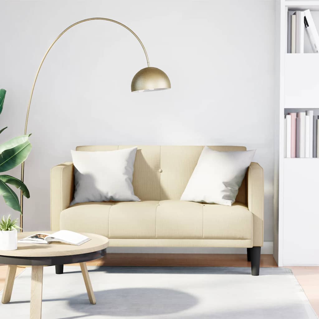 Zweisitzer-Sofa Creme 111 cm Stoff