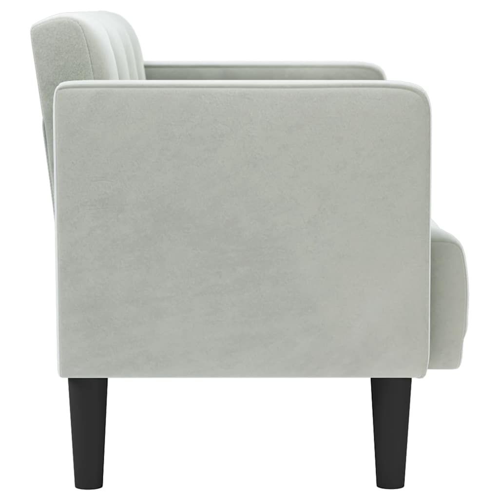 Zweisitzer-Sofa Hellgrau 111 cm Samt
