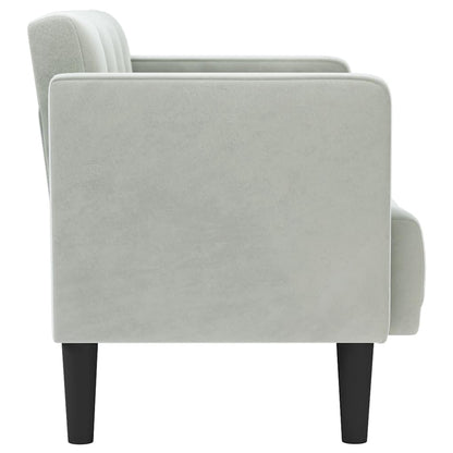 Zweisitzer-Sofa Hellgrau 111 cm Samt