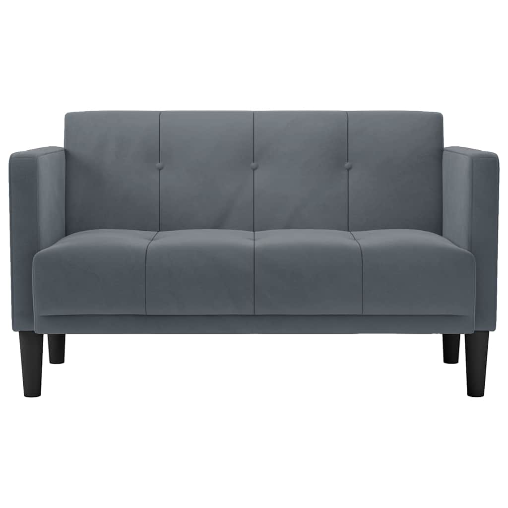 Zweisitzer-Sofa Dunkelgrau 111 cm Samt