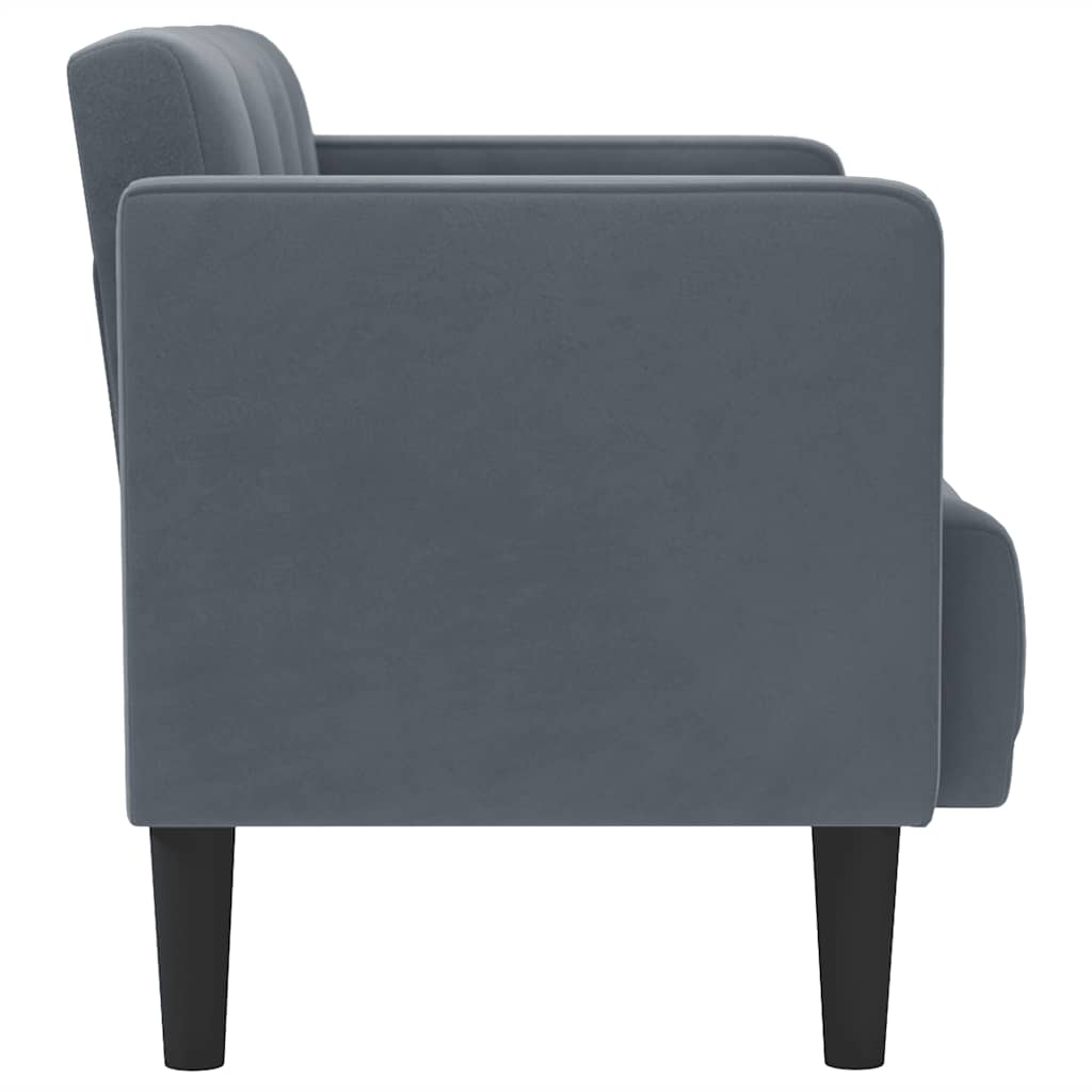 Zweisitzer-Sofa Dunkelgrau 111 cm Samt