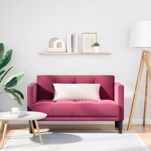 Zweisitzer-Sofa Weinrot 111 cm Samt