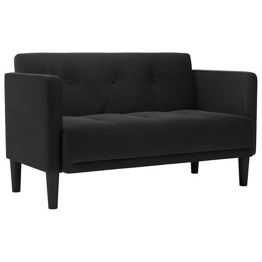 Zweisitzer-Sofa Schwarz 111 cm Samt