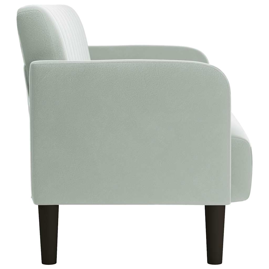 Zweisitzer-Sofa Hellgrau 109 cm Samt