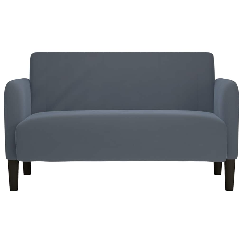 To-personers sofa mørkegrå 109 cm fløjl