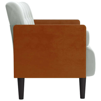 Zweisitzer-Sofa mit Nackenrollen Hellgrau 110 cm Samt