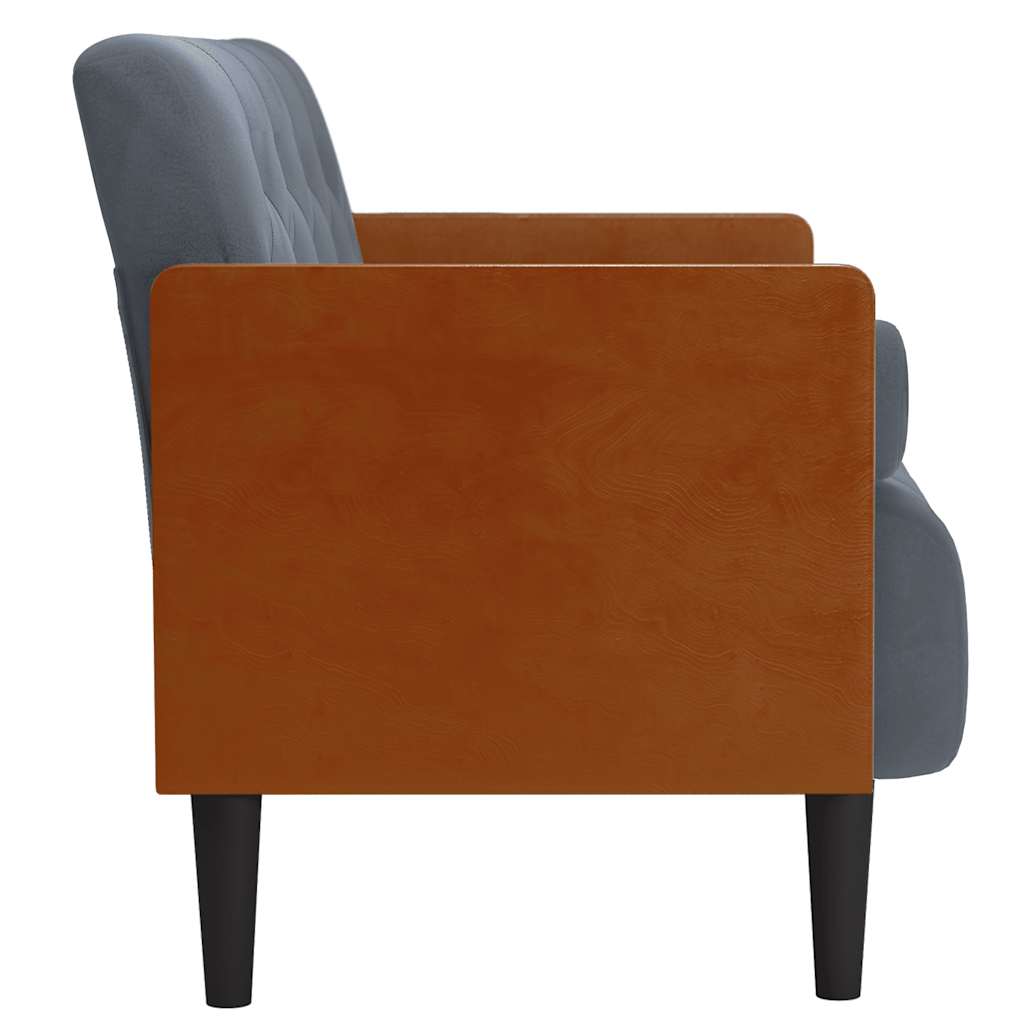 Zweisitzer-Sofa mit Nackenrollen Dunkelgrau 110 cm Samt