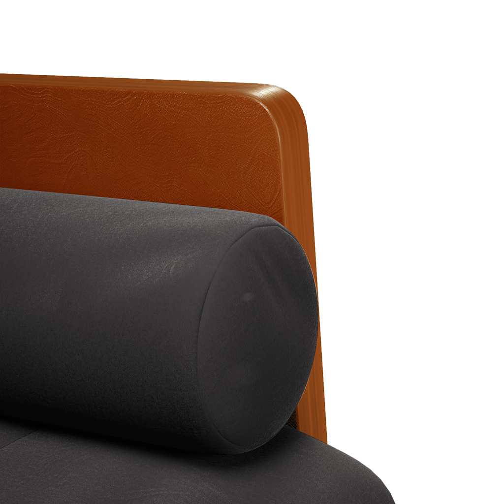 Zweisitzer-Sofa mit Nackenrollen Schwarz 110 cm Samt