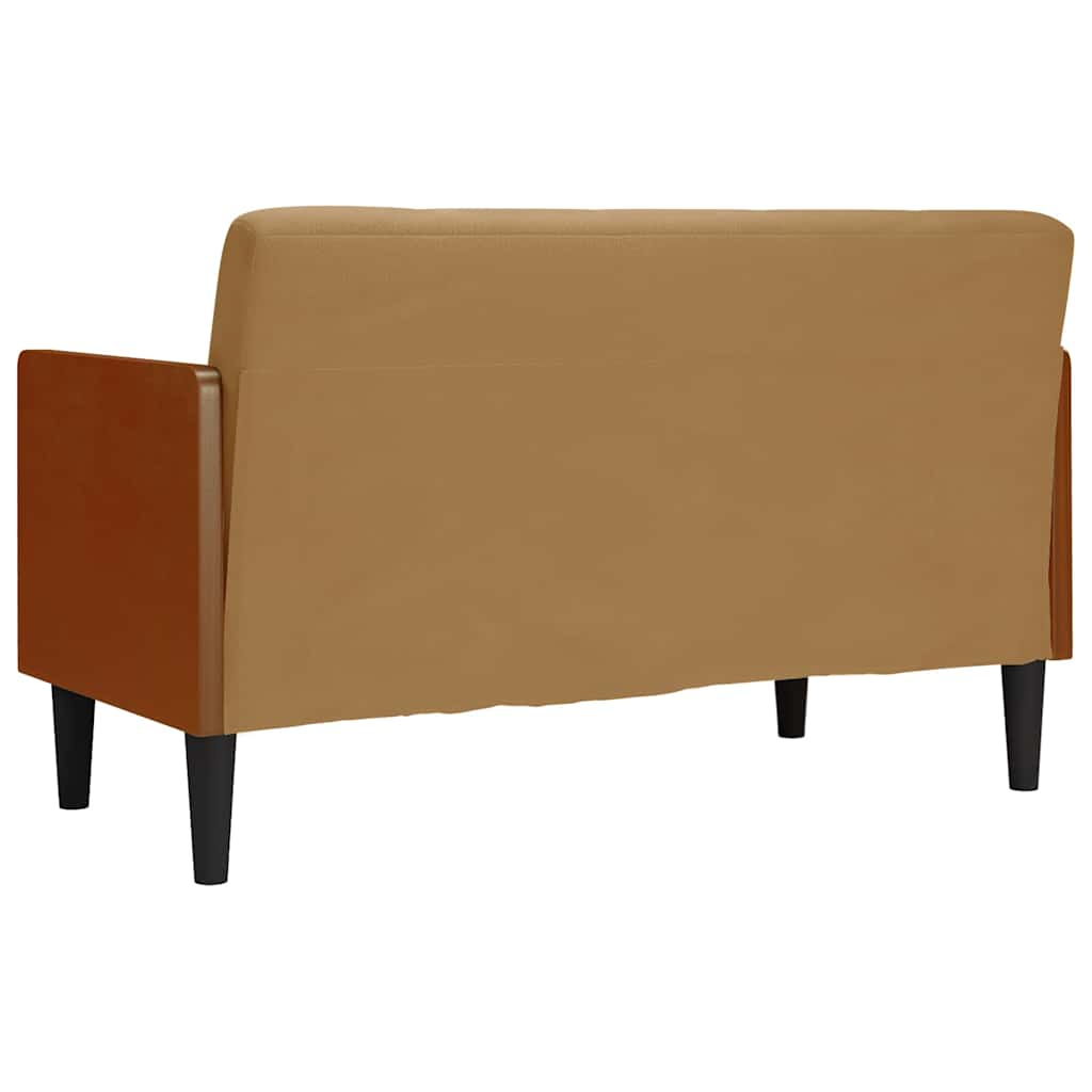 Zweisitzer-Sofa mit Nackenrollen Braun 110 cm Samt