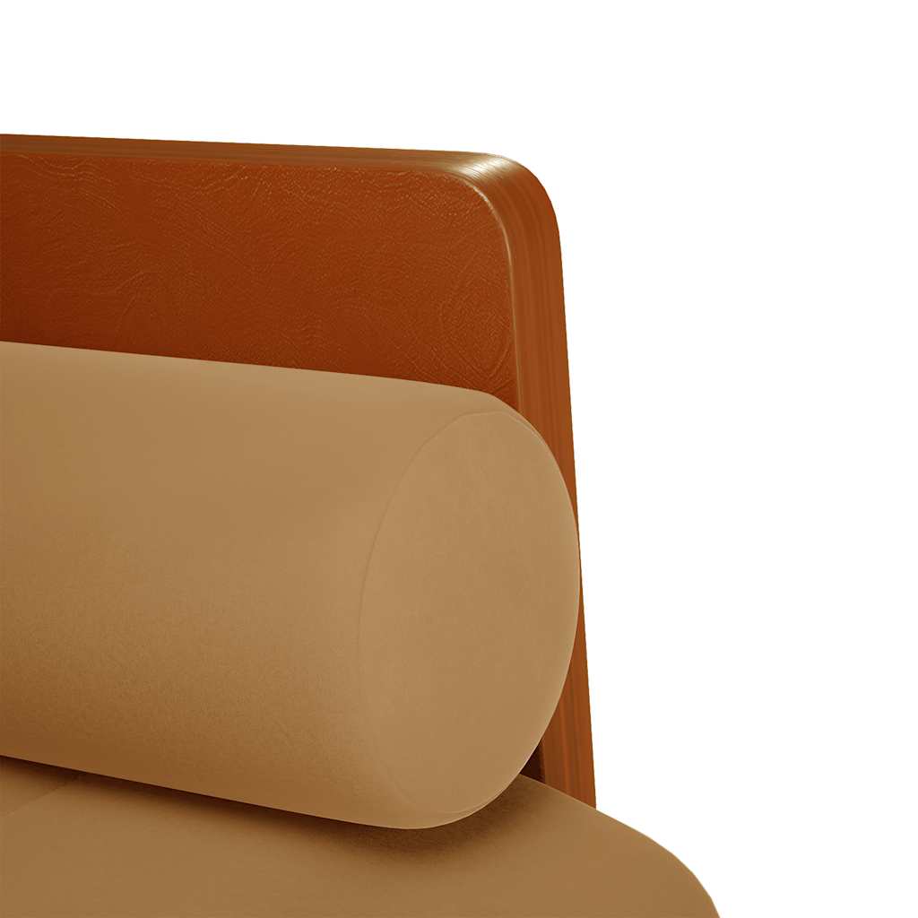Zweisitzer-Sofa mit Nackenrollen Braun 110 cm Samt