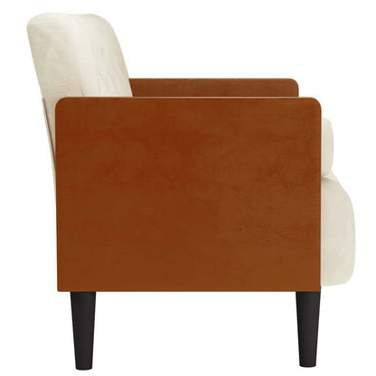 Zweisitzer-Sofa mit Nackenrollen Creme 110 cm Samt