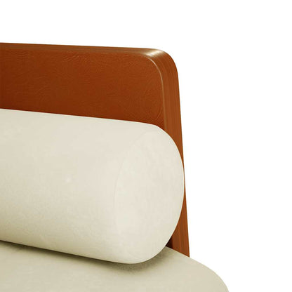 Zweisitzer-Sofa mit Nackenrollen Creme 110 cm Samt