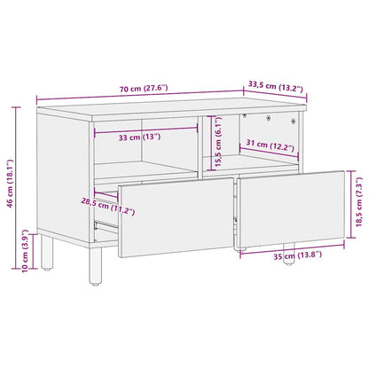 TV-skab Sort 70x33,5x46 cm Groft Mangotræ