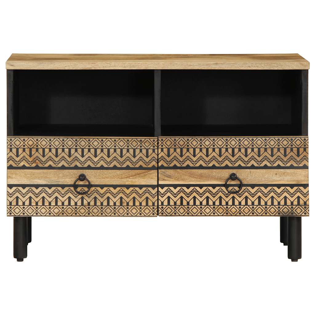 TV-skab Sort 70x33,5x46 cm Groft Mangotræ