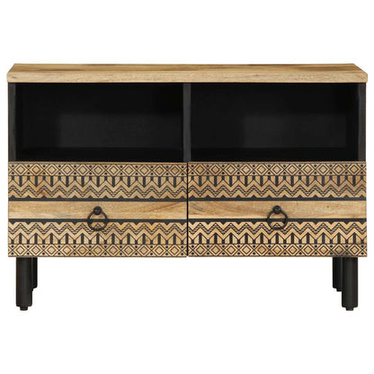 TV-skab Sort 70x33,5x46 cm Groft Mangotræ