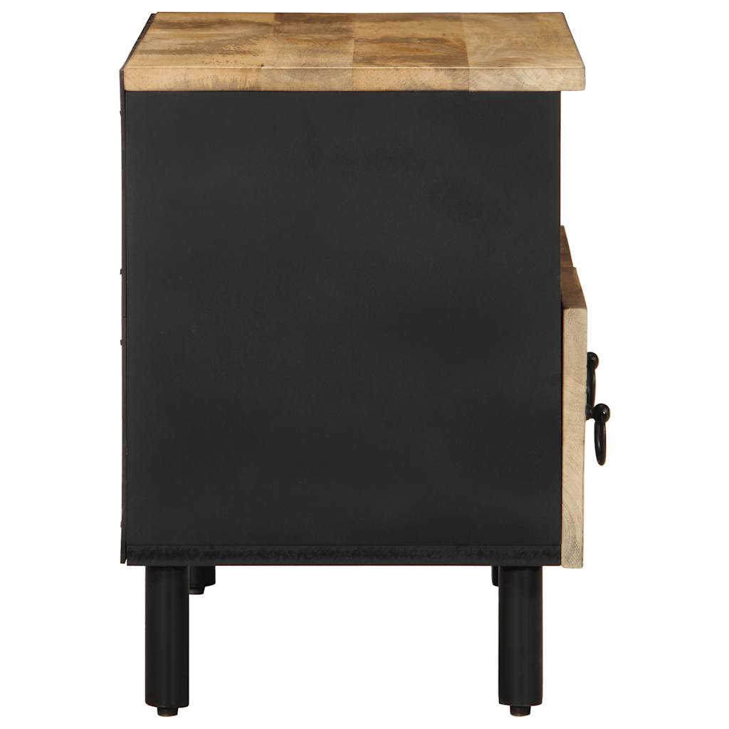 TV-skab Sort 70x33,5x46 cm Groft Mangotræ