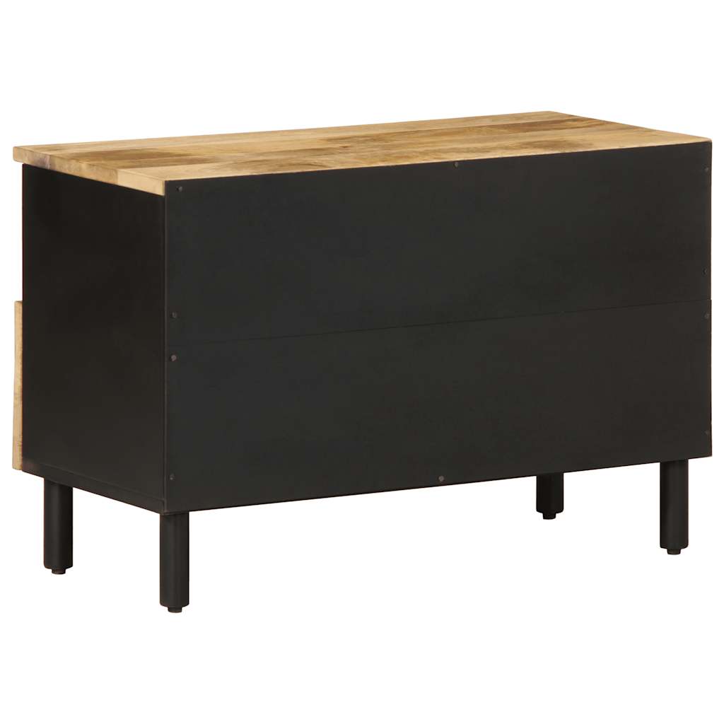 TV-skab Sort 70x33,5x46 cm Groft Mangotræ