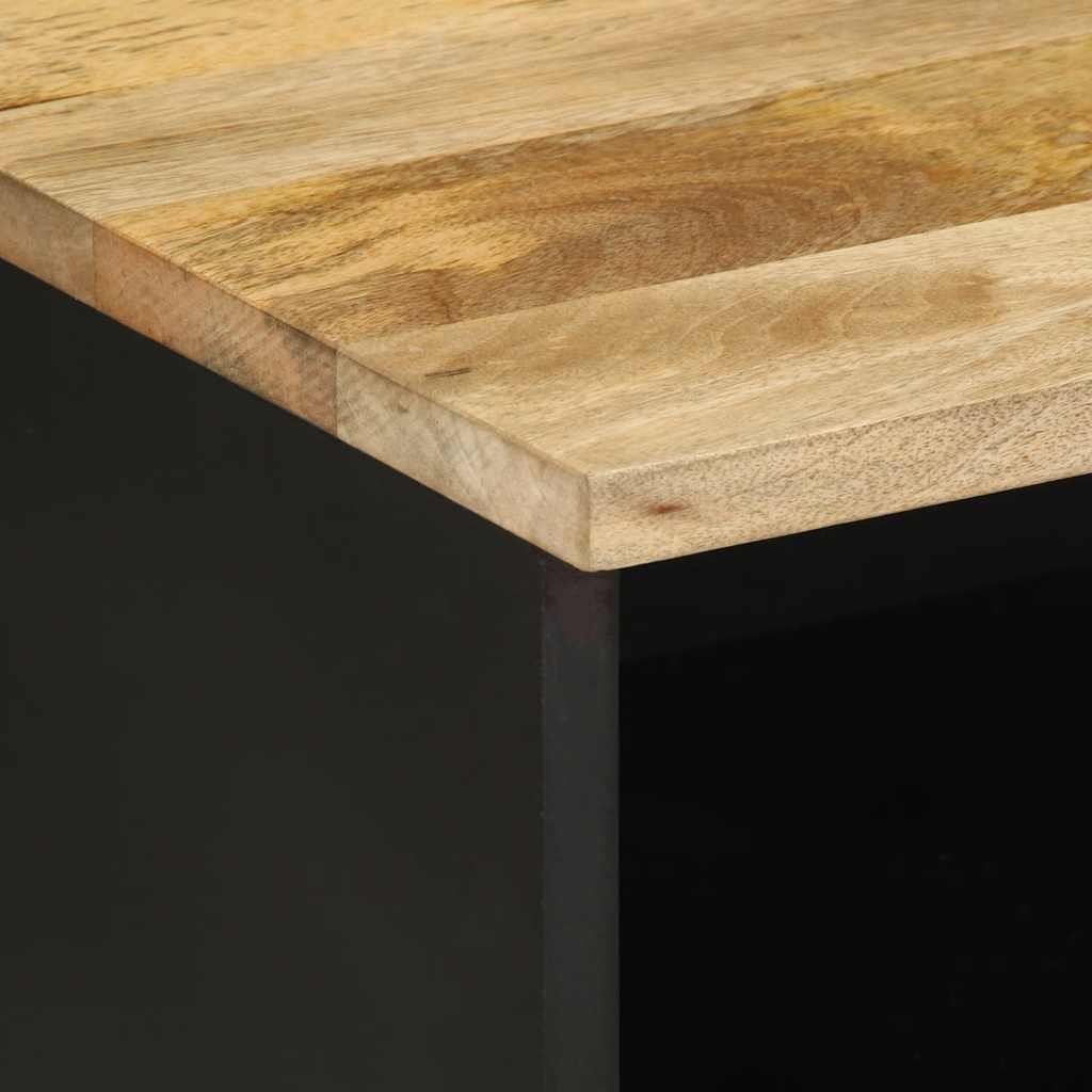 TV-skab Sort 70x33,5x46 cm Groft Mangotræ