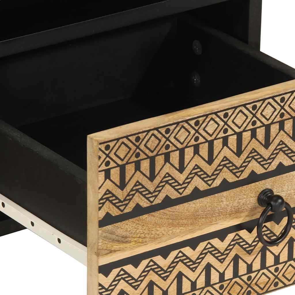 TV-skab Sort 70x33,5x46 cm Groft Mangotræ