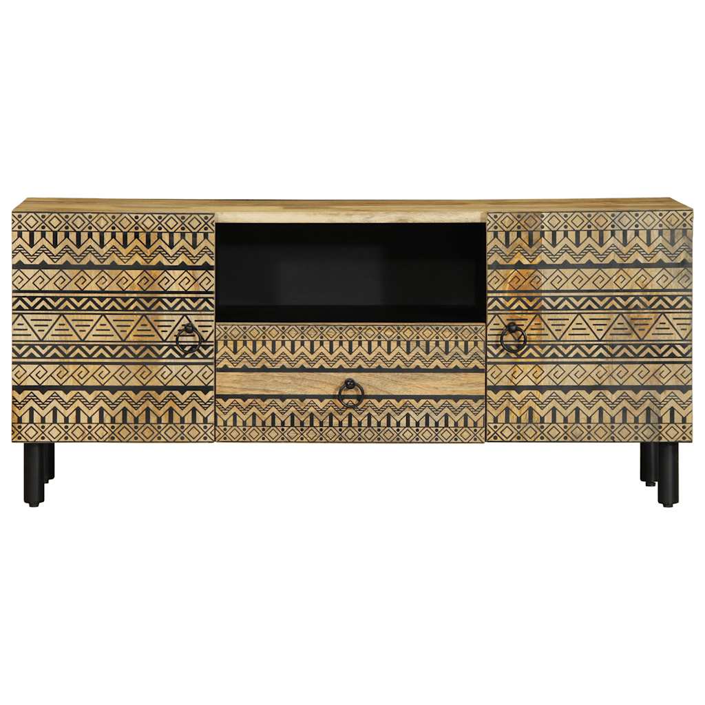 TV-skab Sort 105x33,5x46 cm Groft Mangotræ