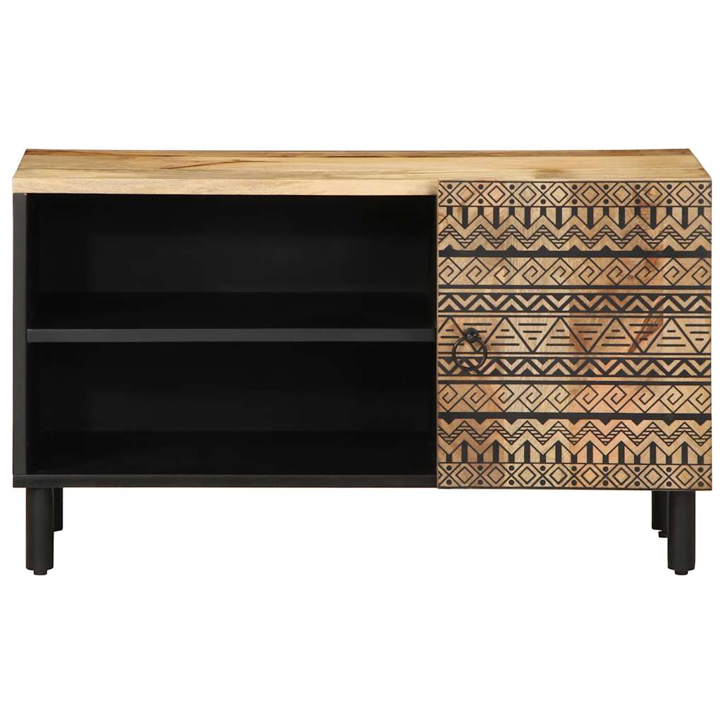 TV-skab Sort 80x33,5x46 cm Groft Mangotræ