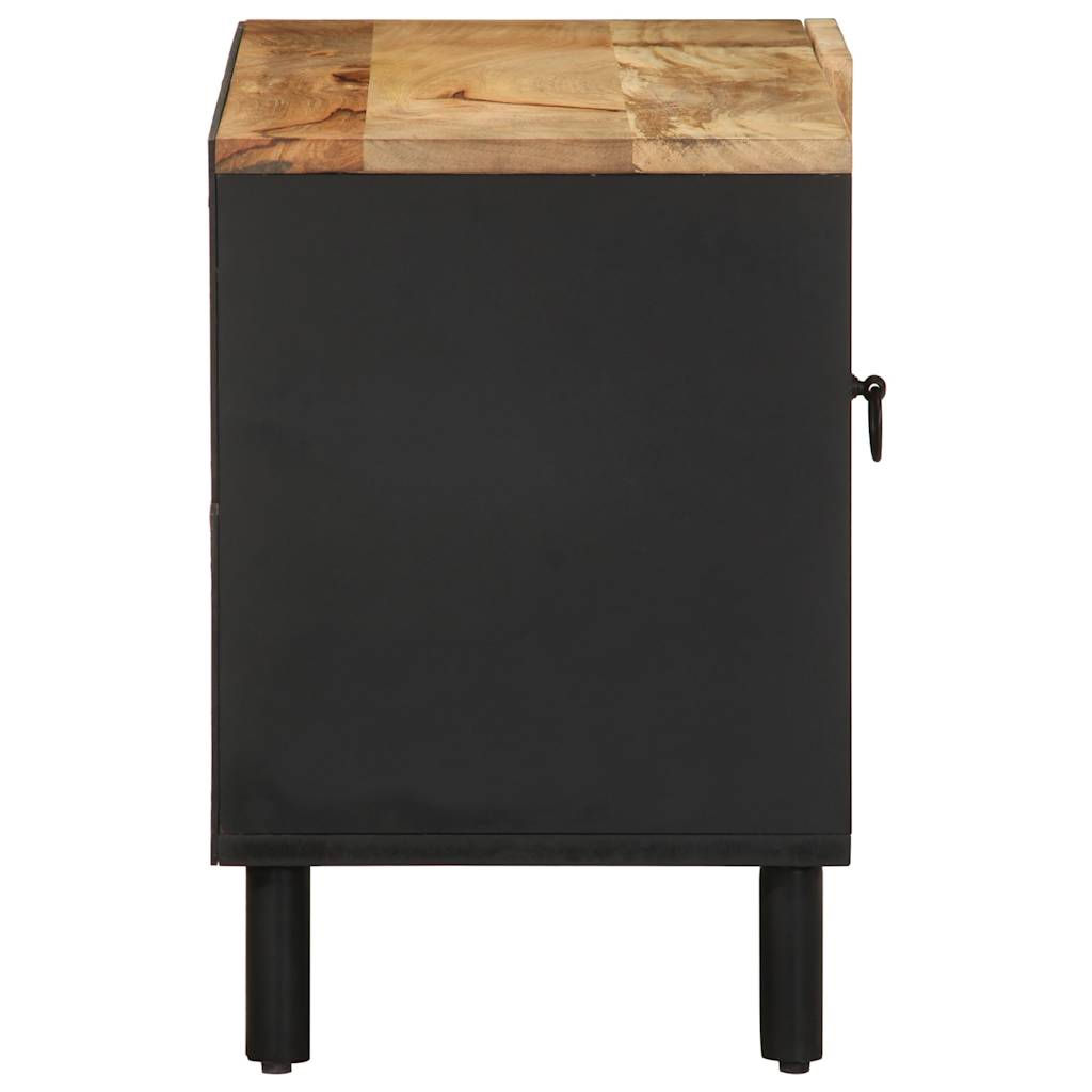 TV-skab Sort 80x33,5x46 cm Groft Mangotræ