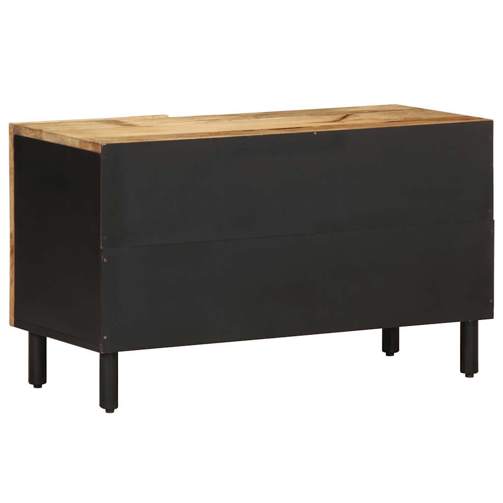 TV-skab Sort 80x33,5x46 cm Groft Mangotræ