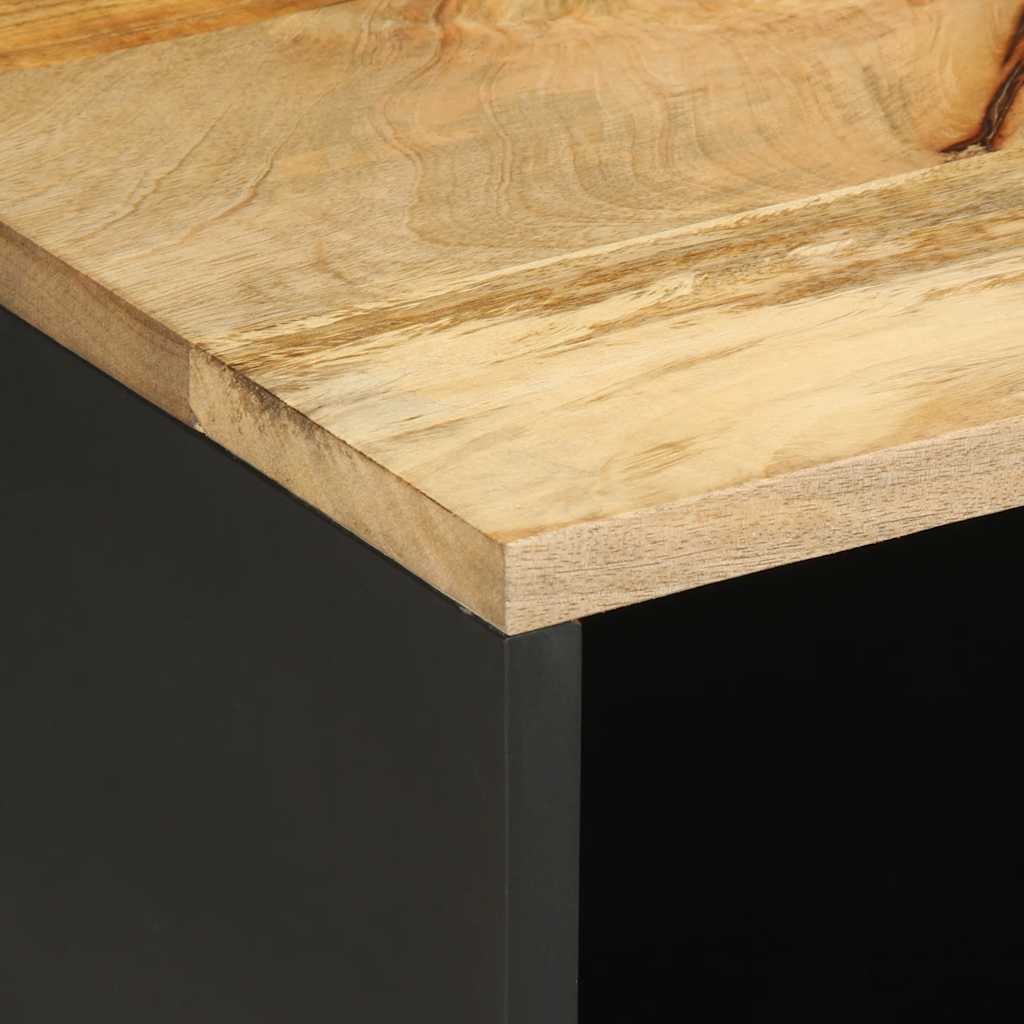 TV-skab Sort 80x33,5x46 cm Groft Mangotræ