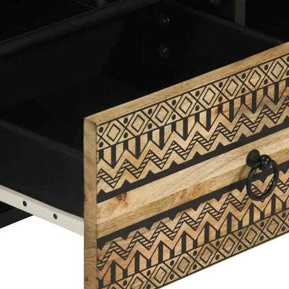 TV-skab Sort 100x33,5x46 cm Groft Mangotræ