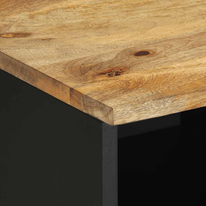 TV-skab Sort 80x33,5x46 cm Groft Mangotræ