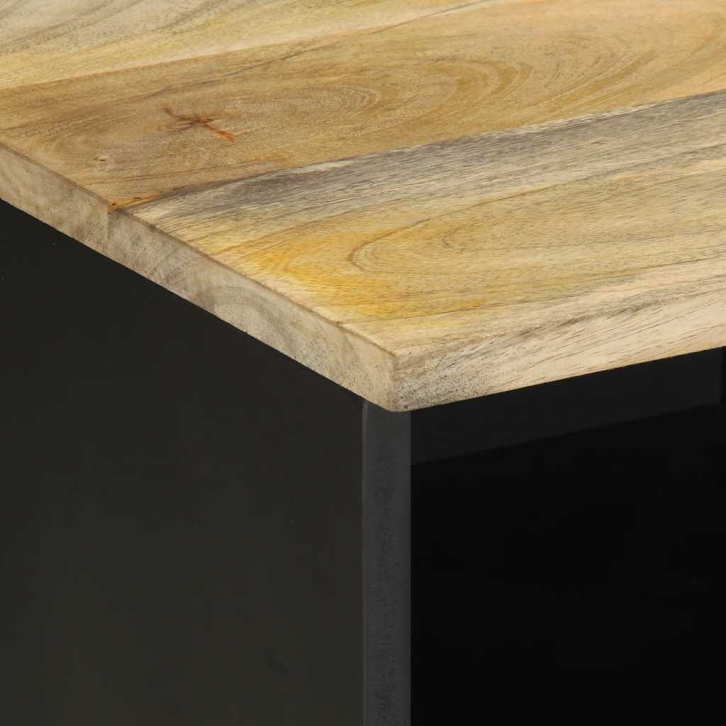 TV-skab Sort 100x33,5x46 cm Groft Mangotræ
