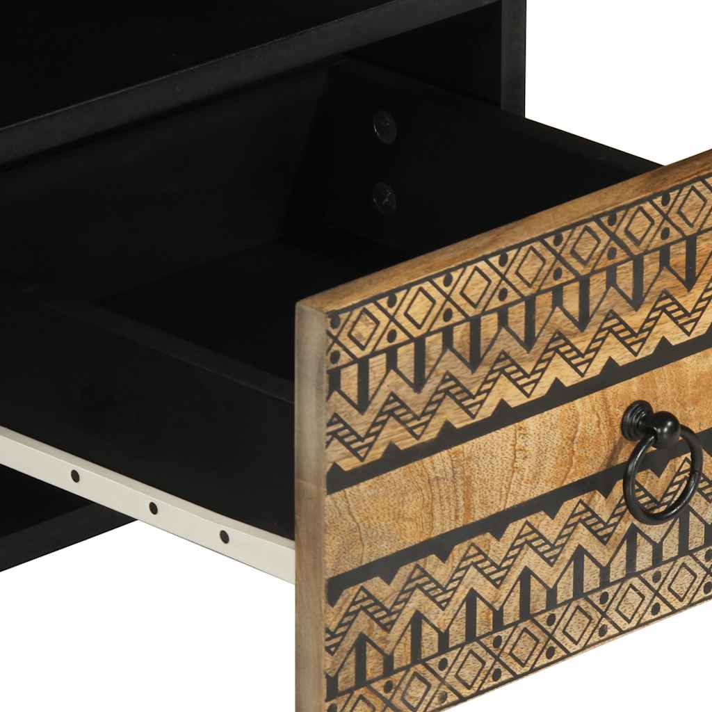 TV-skab Sort 100x33,5x46 cm Groft Mangotræ