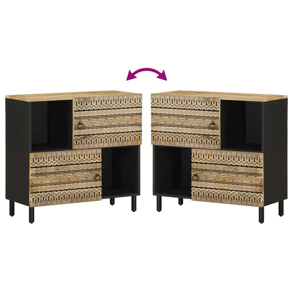 Sideboard 80x33,5x75 cm Raues Mangoholz