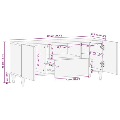 TV-Schrank 105x33,5x46 cm Massivholz Mango