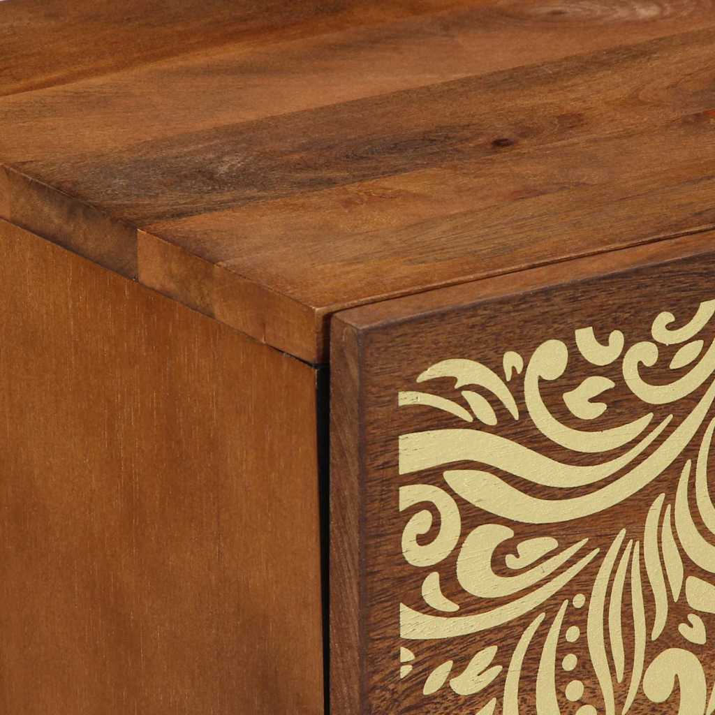 Nachttisch 2 pcs Honigbraun 40 x 33 x 46 cm massives Mangoholz