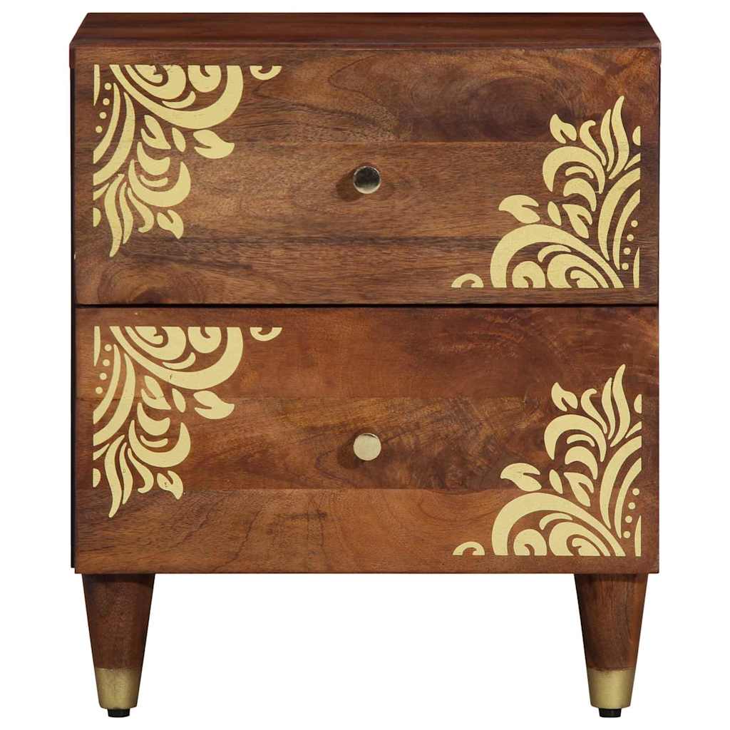 Nachttisch 2 pcs Honigbraun 40 x 33 x 46 cm massives Mangoholz