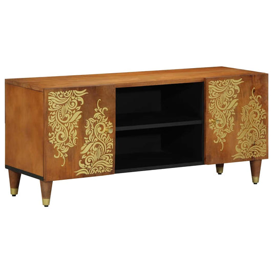 TV-Schrank mit Regal Braun 105 x 33,5 x 46 cm Massivholz Mango